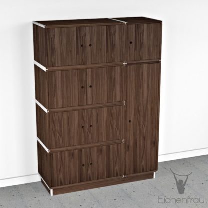 Eichenfrau Garderobenschrank form500-3 Massivholz Nussbaum