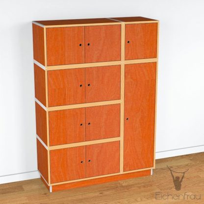Eichenfrau Garderobenschrank form500-3 Multiplex Retroorange