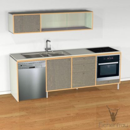 Eichenfrau Kuechenblock form702 Multiplex Naturweiss und Schlamm