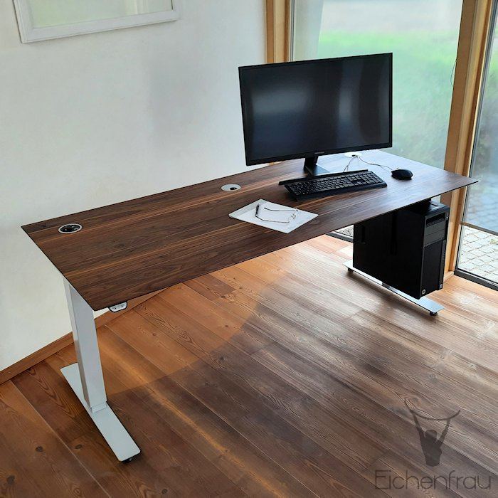 Schreibtisch höhenverstellbar 80 cm tief form113 – Eichenfrau Online-Shop