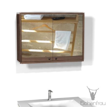 Eichenfrau Spiegelschrank form408 Massivholz Nussbaum