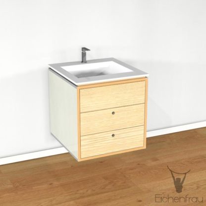 Eichenfrau Waschtisch form402 Multiplex Naturweiss Massivholz Esche